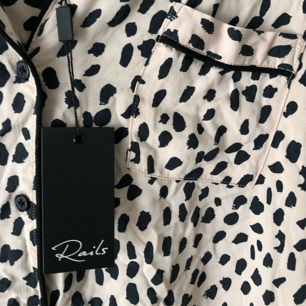 Nwt Rails Large Dalmation Print Pajama Top Shirt - image 8